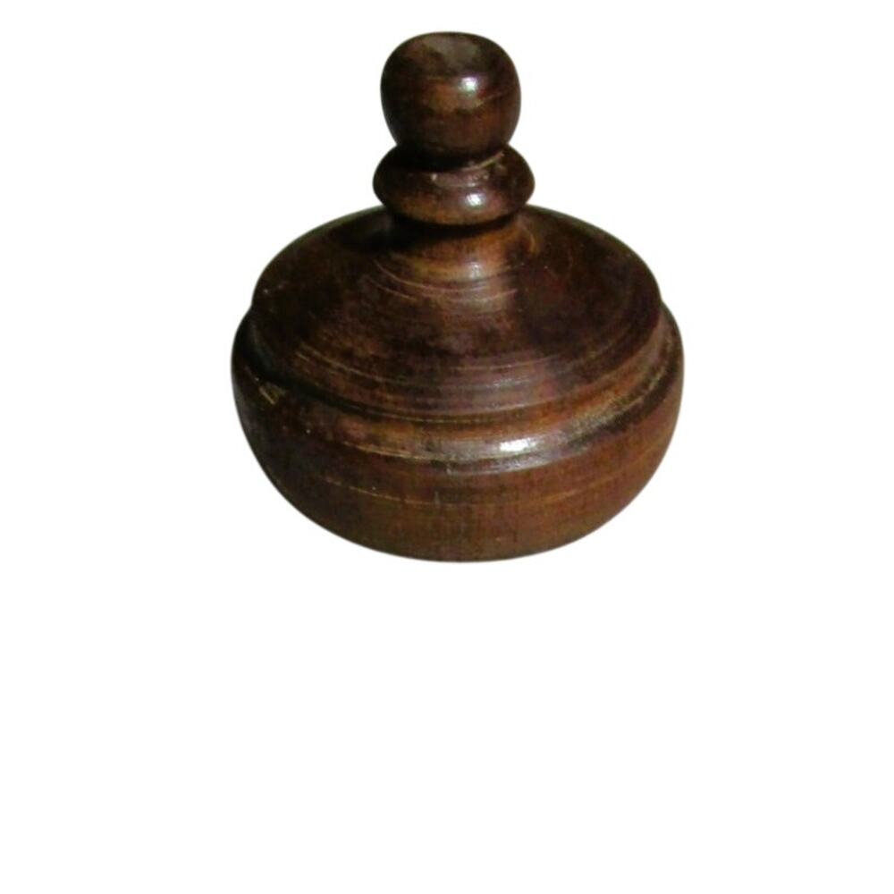 Wooden Paperweight Artisan Lathe‑Turned Rustic Solid Wood Desk Decor Vintage